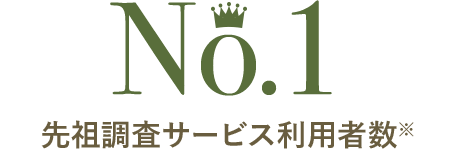 No.1 先祖調査サービス利用者数