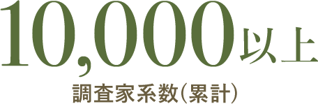10,000以上 調査家系数(累計)